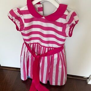 Oscar de la Renta Fuchsia and White Striped Dress